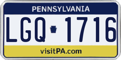 PA license plate LGQ1716