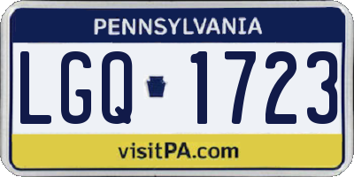 PA license plate LGQ1723