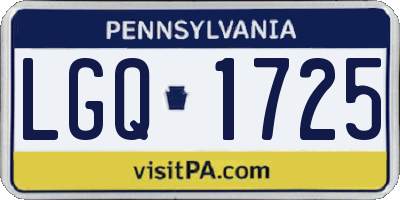 PA license plate LGQ1725
