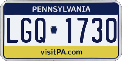PA license plate LGQ1730