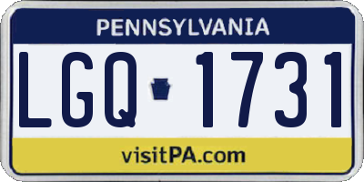PA license plate LGQ1731