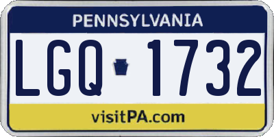PA license plate LGQ1732