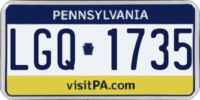 PA license plate LGQ1735