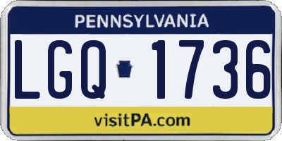 PA license plate LGQ1736