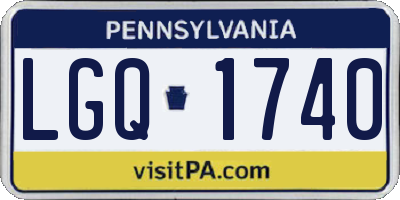 PA license plate LGQ1740