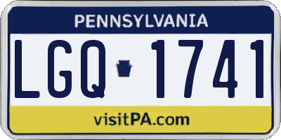PA license plate LGQ1741