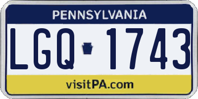 PA license plate LGQ1743