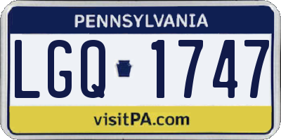 PA license plate LGQ1747