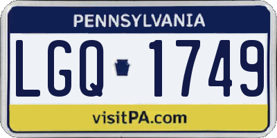 PA license plate LGQ1749