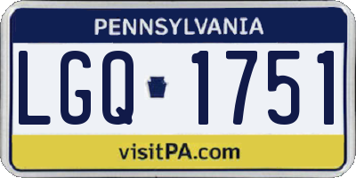 PA license plate LGQ1751