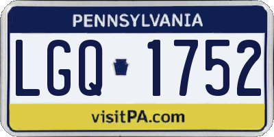 PA license plate LGQ1752