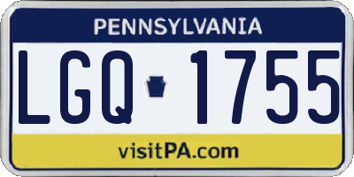 PA license plate LGQ1755