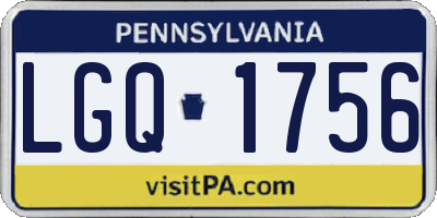 PA license plate LGQ1756