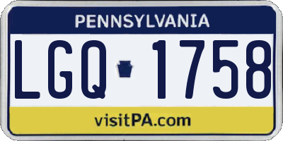PA license plate LGQ1758