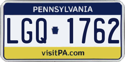PA license plate LGQ1762