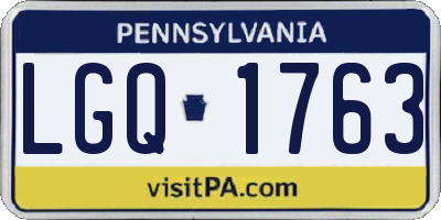 PA license plate LGQ1763