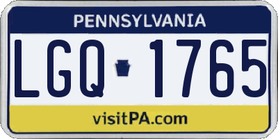 PA license plate LGQ1765