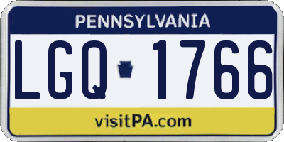 PA license plate LGQ1766