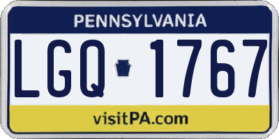 PA license plate LGQ1767