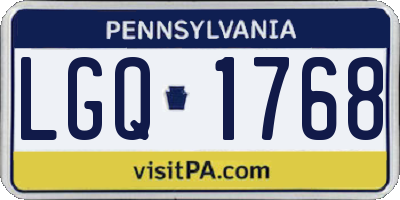 PA license plate LGQ1768
