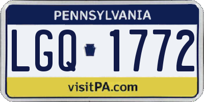 PA license plate LGQ1772