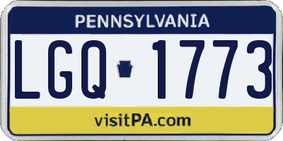 PA license plate LGQ1773