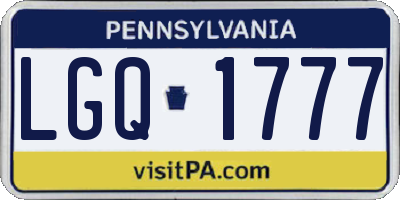 PA license plate LGQ1777