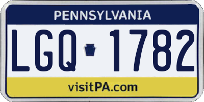 PA license plate LGQ1782