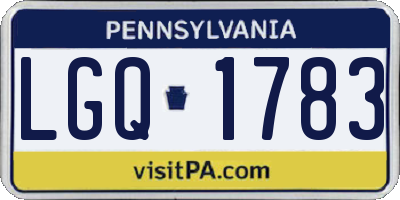 PA license plate LGQ1783