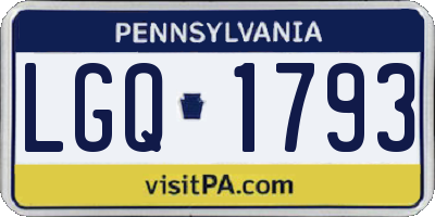 PA license plate LGQ1793