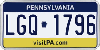 PA license plate LGQ1796