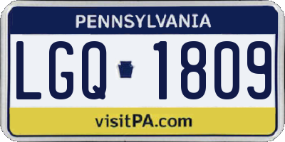 PA license plate LGQ1809