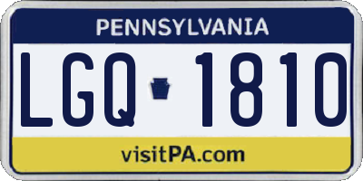 PA license plate LGQ1810