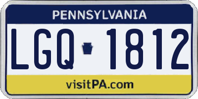 PA license plate LGQ1812
