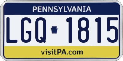 PA license plate LGQ1815