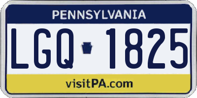 PA license plate LGQ1825