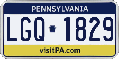 PA license plate LGQ1829