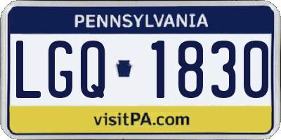 PA license plate LGQ1830