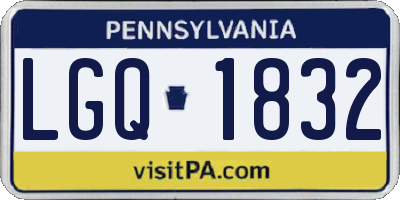 PA license plate LGQ1832