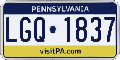 PA license plate LGQ1837