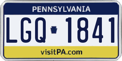 PA license plate LGQ1841