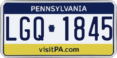 PA license plate LGQ1845