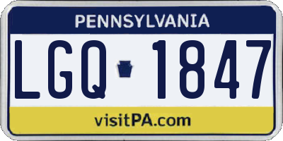 PA license plate LGQ1847