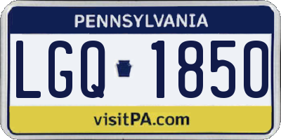 PA license plate LGQ1850