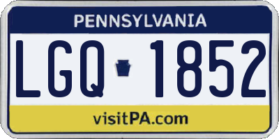 PA license plate LGQ1852