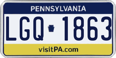 PA license plate LGQ1863