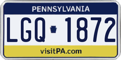 PA license plate LGQ1872