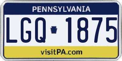 PA license plate LGQ1875
