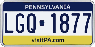 PA license plate LGQ1877