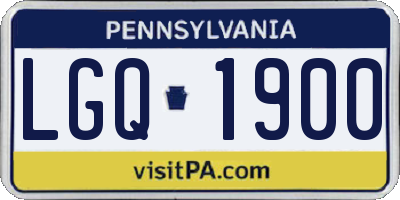 PA license plate LGQ1900